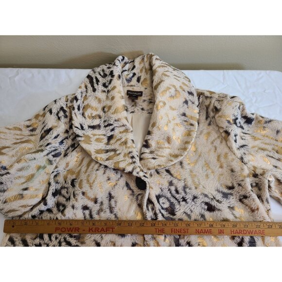Multiples Long Sleeves Women Coat Jacket Size 0X Animal Print A181 - Picture 12 of 13